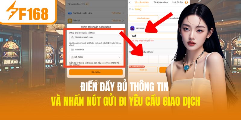 Điền đầy đủ thông tin và nhấn nút Gửi đi yêu cầu giao dịch